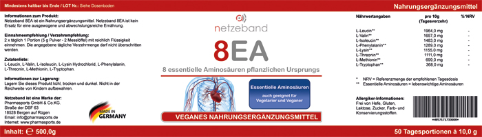 Netzeband 8EA - alle 8 essentiellen Aminosäuren