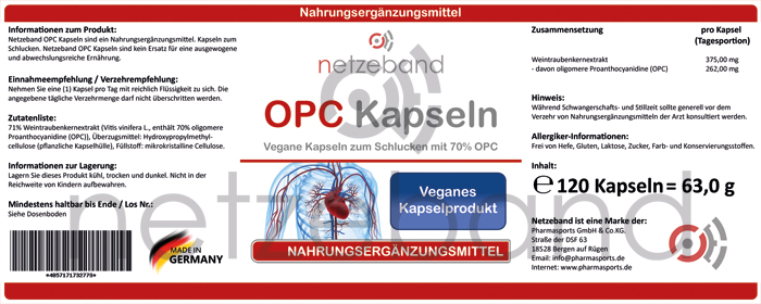 Netzeband OPC Kapseln - hochwertiges Weintraubenkernextrakt