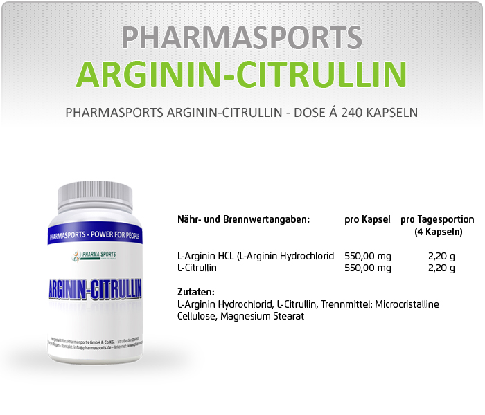 Pharmasports Arginin-Citrullin Informationen 