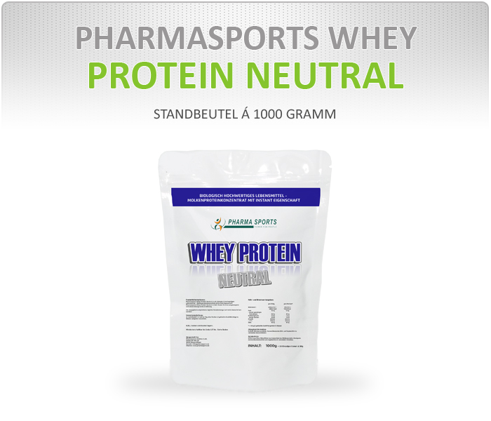 Pharmasports Whey Protein Neutral - Standbeutel á 1000 Gramm