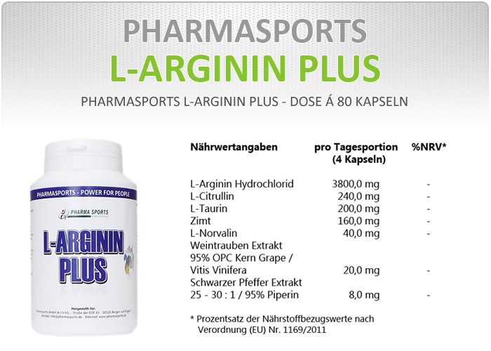 Informationen zu Pharmasports L-Arginin Plus