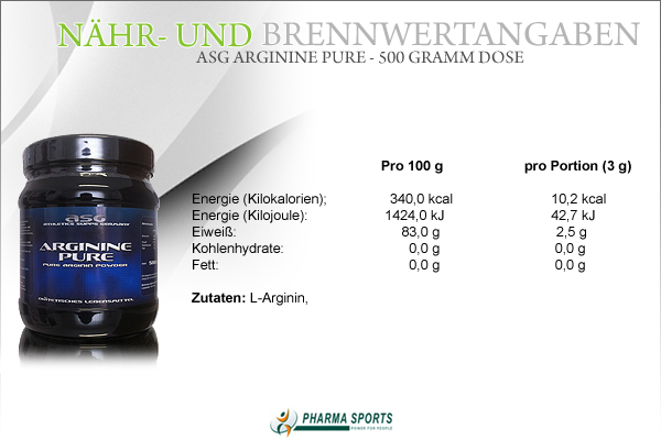 Nährwerte zu ASG Arginine Pure