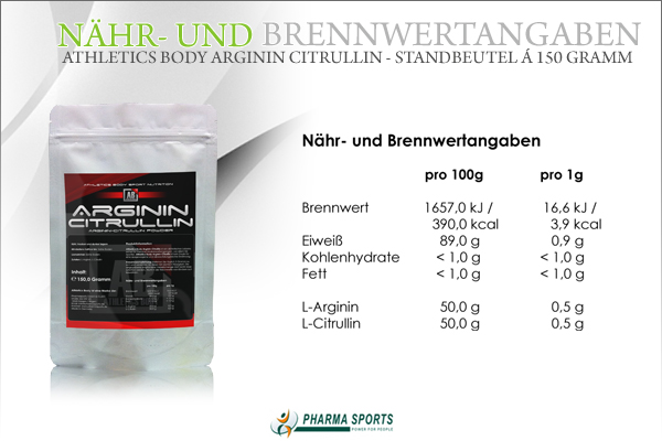 Informationen zu Athletics Body Arginin Citrullin