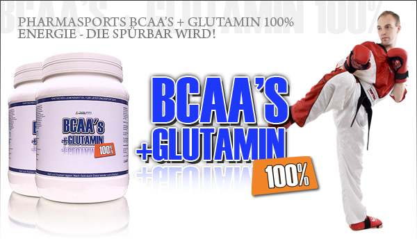 Pharmasports BCAA's + Glutamin 100% zum Muskelaufbau