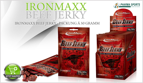IronMaxx Beef Jerky - Packung á 50 Gramm 