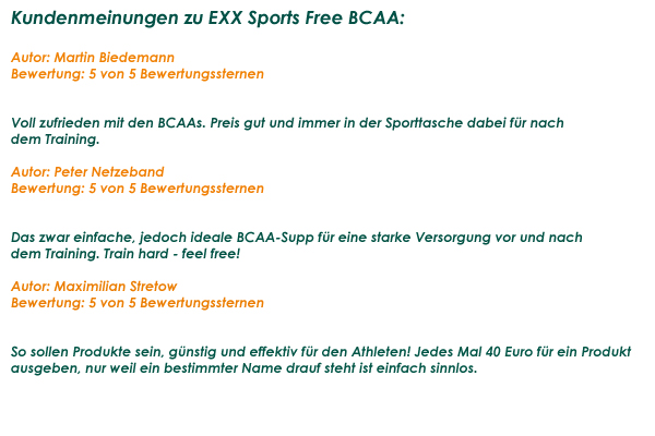 Kundenmeinungen zu EXX Sports Free BCAA