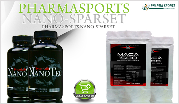 Pharmasports Nano-Sparset - bestehend aus 2 Dosen TysonLab NanoTec und 2 Packungen Athletics Body Maca 1500