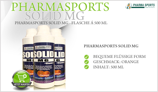 Pharmasports Solid MG - Flasche á 500 ml mit Orangengeschmack