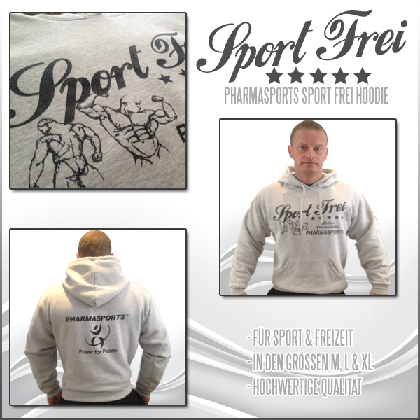 Pharmasports Sport Frei Hoodie in Grau