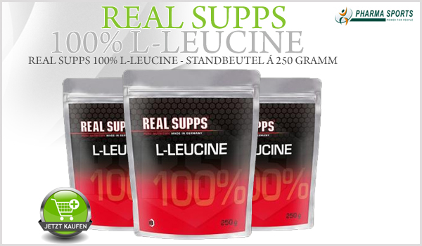 Real Supps L-Leucine - Standbeutel á 250 Gramm