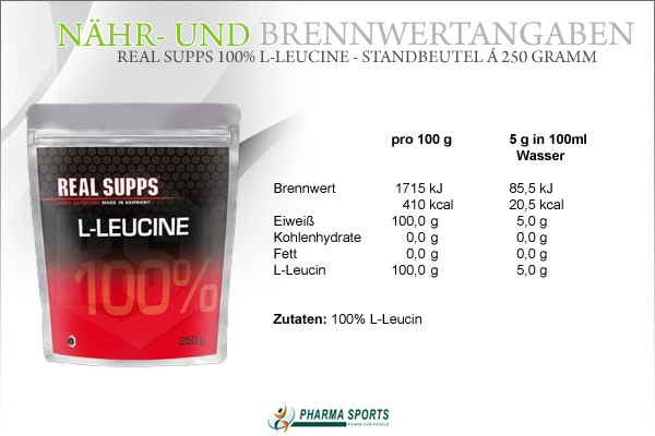 Real Supps L-Leucine - Nähr- und Brennwerte