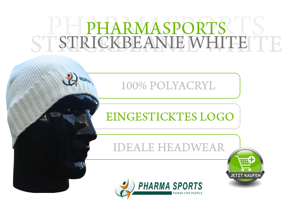 Pharmasports Strickbeanie White
