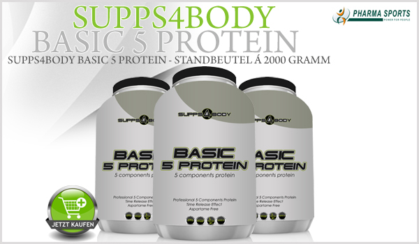Supps4Body Basic 5 Protein - Standbeutel á 2000 Gramm