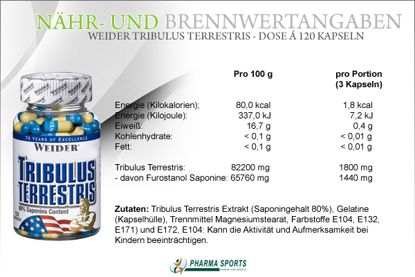 Weider Tribulus Terrestris - Dose á 120 Kapseln