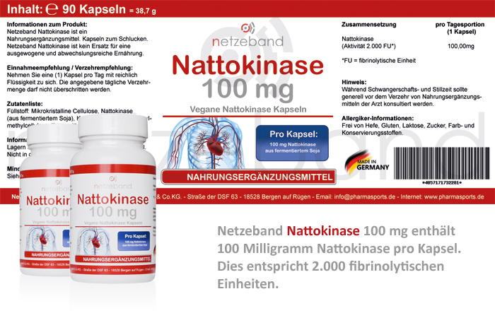 Netzeband Nattokinase 100mg - Dose á 90 Kapseln