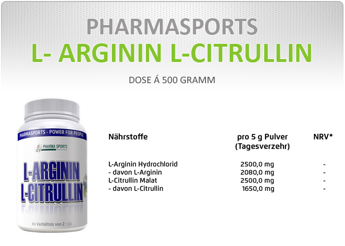 Informationen zu Pharmasports L-Arginin L-Citrullin Pulver