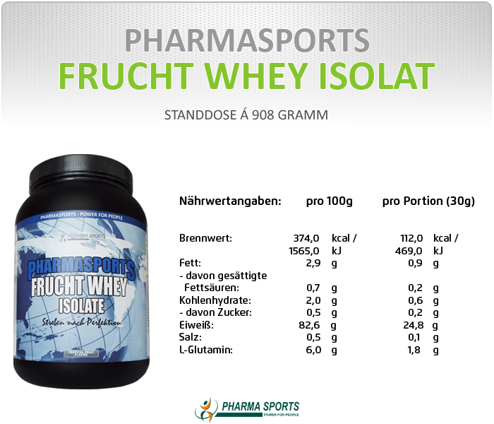 Nährwertangaben Pharmasports Frucht Whey Isolat