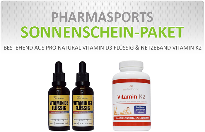 Pharmasports Sonnenschein-Paket - Pro Natural Vitamin D3 Flüssig & Netzeband Vitamin K2
