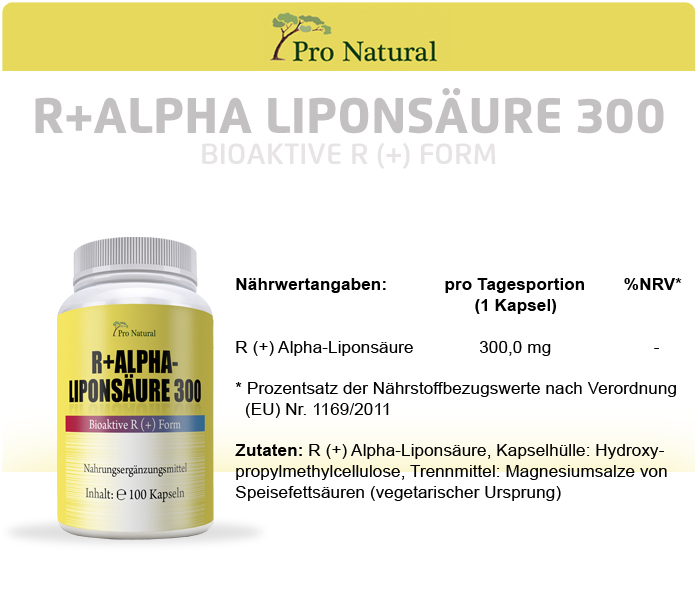 Informationen zu Pro Natural R (+) Alpha-Liponsäure 300