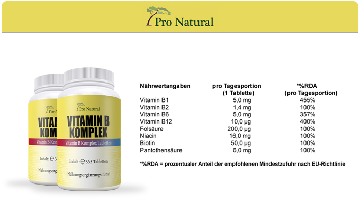 Pro Natural Vitamin B Komplex Informationen 