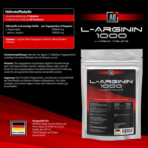 Athletics Body L-Arginin 1000