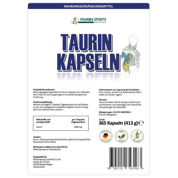 Pharmasports Taurin Kapseln