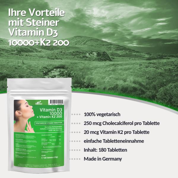 Steiner Vitamin D3 10000 + K2 200