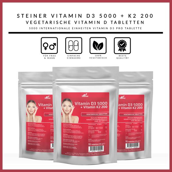 Steiner Vitamin D3 5000 + K2 200