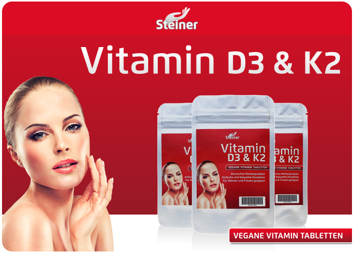 Steiner Vitamin D3 & K2 - Standbeutel á 90 Tabletten