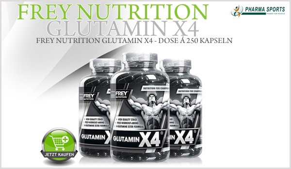 Frey Nutrition Glutamin X4 - Dose á 250 Kapseln