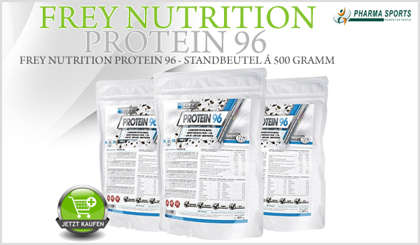 Neu bei Pharmasports: Frey Nutrition Protein 96 in 2,3 Kilogramm oder 500 Gramm