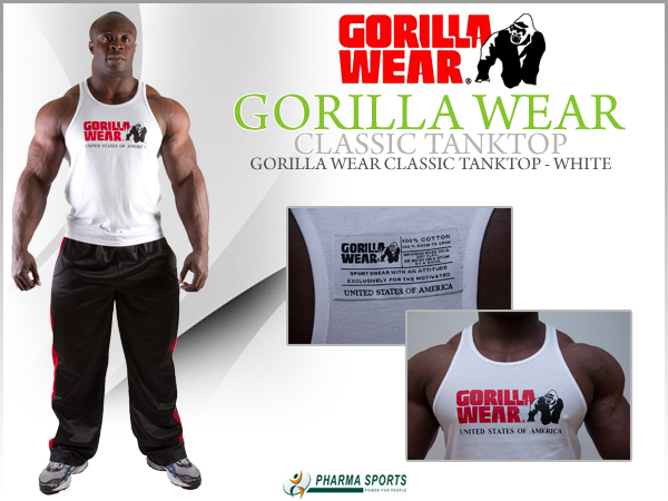 Gorilla Wear Classic Tank Top in Weiß bei Pharmasports