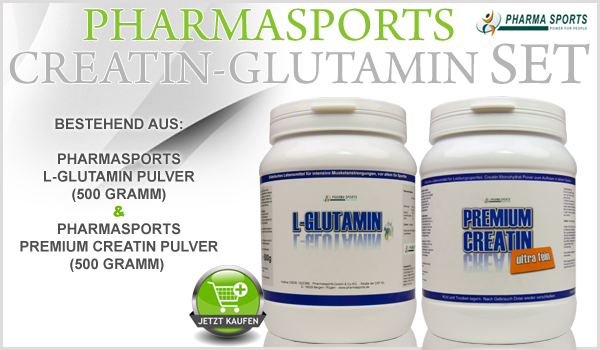 Gespart werden kann immer - mit dem Pharmasports Creatin-Glutamin Set!