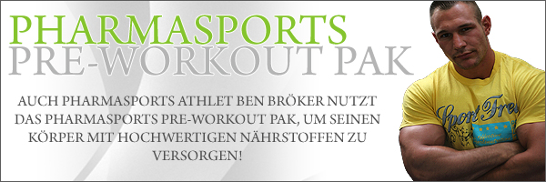Auch Pharmasports-Athlet Ben Bröker nutzt das Pharmasports Pre-Workout Pak