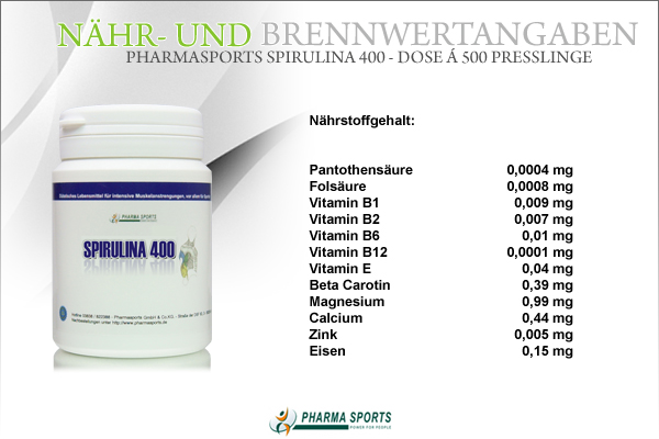 Pharmasports Spirulina 400 - Informationen zum Produkt
