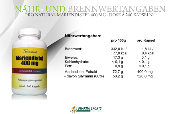 Pro Natural Mariendistel - enthält Mariendistel-Extrakt (80% Silymarin)