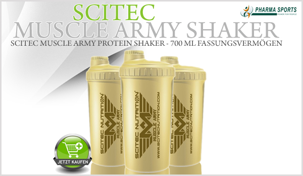 Neues Zubehör bei Pharmasports - Scitec Muscle Army Protein Shaker