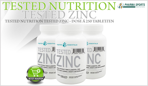 Tested Nutrition Tested Zinc - hochwertiges Zinkgluconat bei Pharmasports 