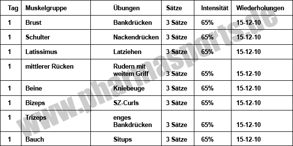 Trainingsplan Hatfield