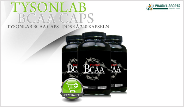 TysonLab BCAA Caps - Dose á 240 Kapseln natürlich günstig bei Pharmasports
